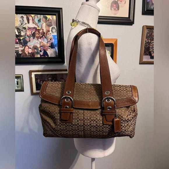 Coach Soho Signature Mini Jacquard Flap No F12312